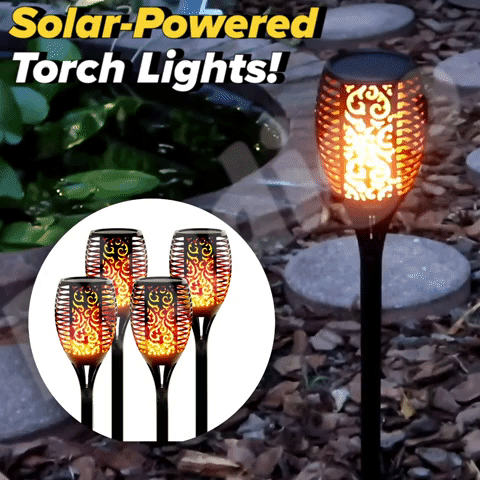 【76% OFF】Solar-Powered Torch Lights