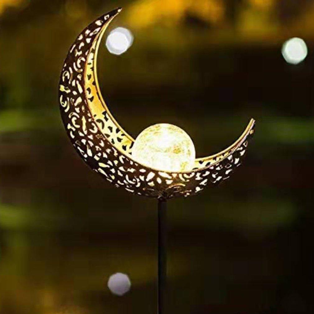 Solar Crescent Moon Stake Garden Light