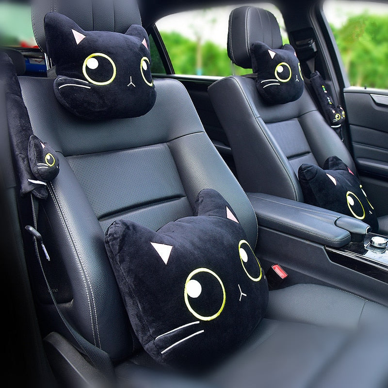 Accesorios para coche Kawaii Cute Cat- Almohada para el cuello