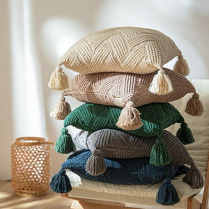 La taie d'oreiller en tricot nordique
