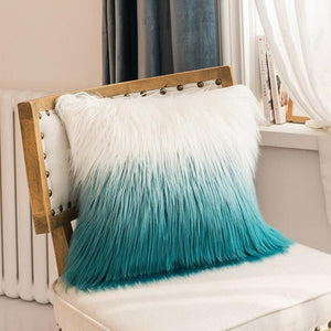 The Colorful Faux Angora Pillow Cover