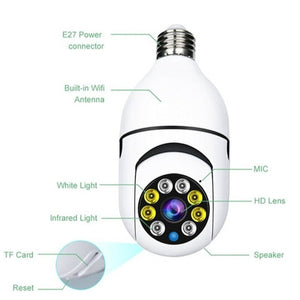 1080p Wireless 360 WIFI Light Bulb Security Camera