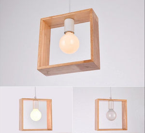 Geometric Hanging Wooden Lights