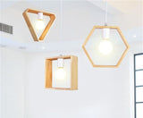 Geometric Hanging Wooden Lights