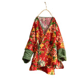Retro Floral Women Spring Cotton Coat