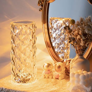 Lampe de nuit en cristal chic avec guirlande lumineuse