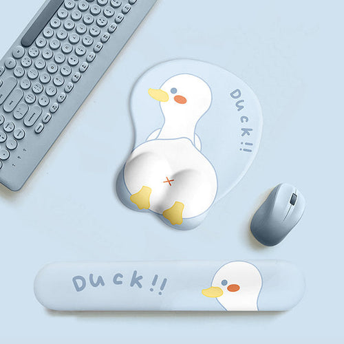 Duck Mousepad And Keyboard Wrist Rest