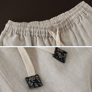 Women Retro Spring Linen Casual Loose Pants